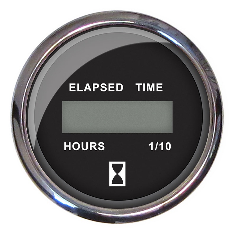 Faria Chesapeake Black 2 Hourmeter (Digital) [13715]