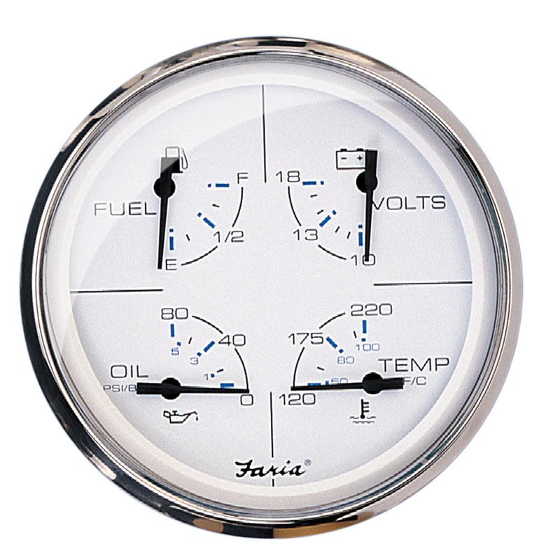 Faria Chesapeake White SS 5 Multifunction Gauge [33864]