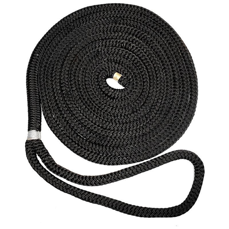 New England Ropes 1/2 Double Braid Dock Line – Black – 15 [C5054-16-00015]