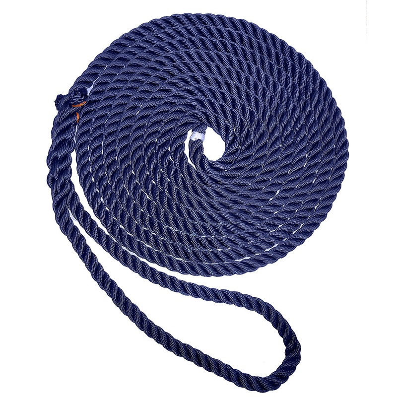 New England Ropes 3/8 Premium 3-Strand Dock Line – Navy Blue – 15 [C6053-12-00015]