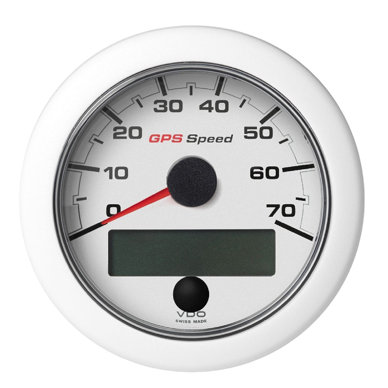 Veratron 3-3/8 (85mm) OceanLink GPS Speedometer (0-70 KN/MPH/KMH) – White Dial  Bezel [A2C1352090001]