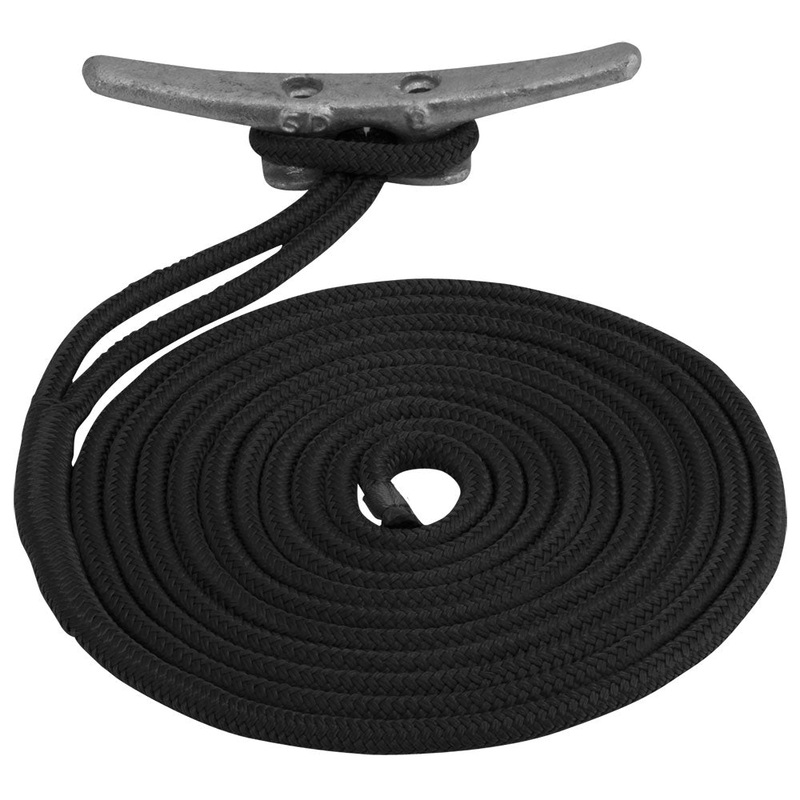 Sea-Dog Double Braided Nylon Dock Line – 1/2 x 50 – Black [302112050BK-1]