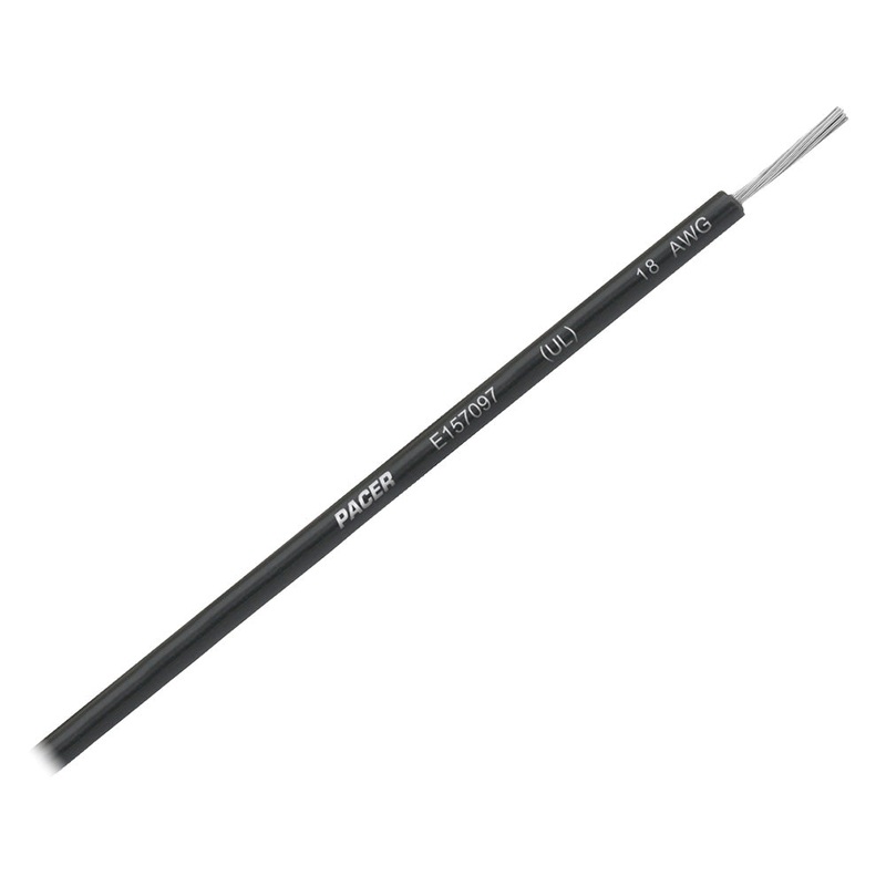 Pacer Black 18 AWG UL Marine Wire – 35′