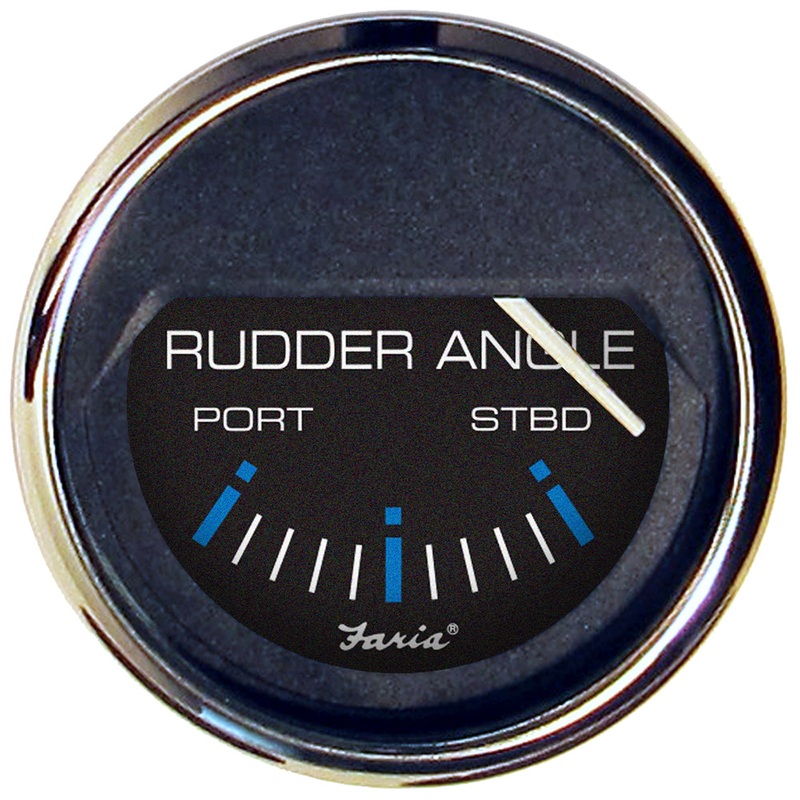 Faria Chesapeake Black 2 Rudder Angle Indicator Gauge [13725]