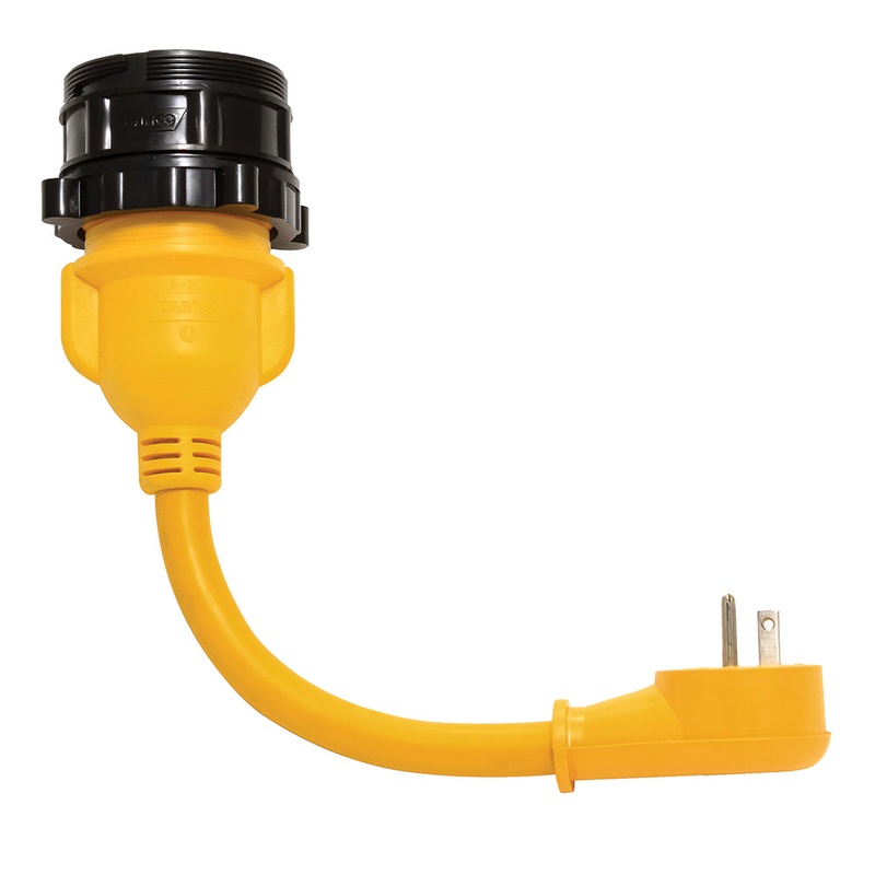 Camco PowerGrip Locking Adapter – 15A/125V Male to 30A/125V Female Locking [55635]