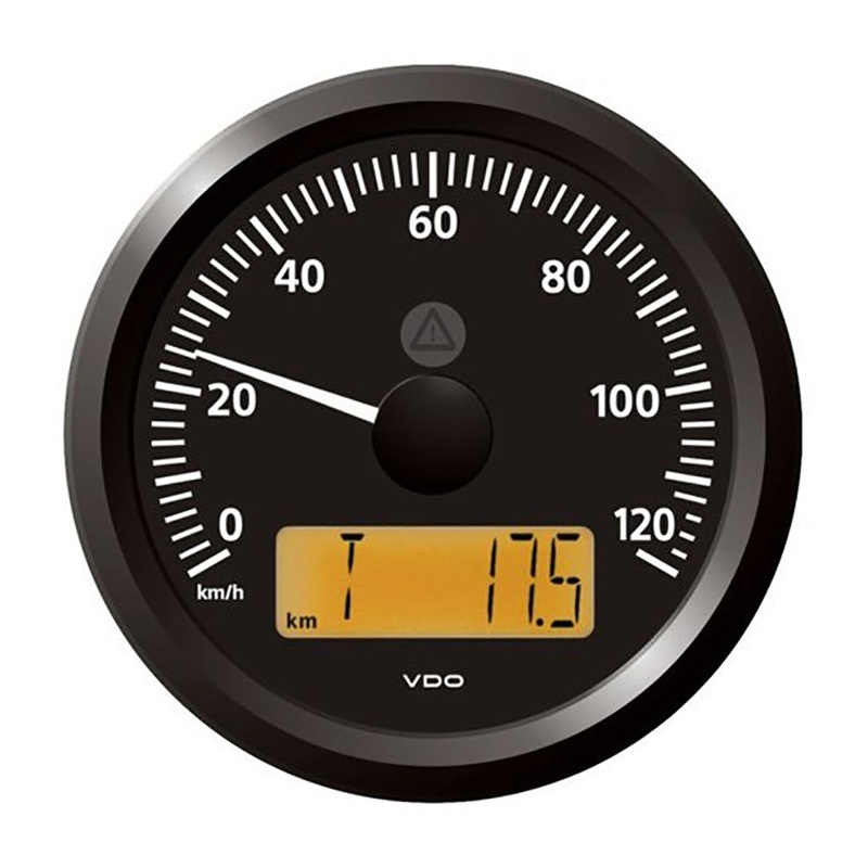 Veratron 3-3/8 (85 mm) ViewLine Speedometer – 0 to 120 KMH – 12/24V – Black Dial  Triangular Bezel [A2C59512369]
