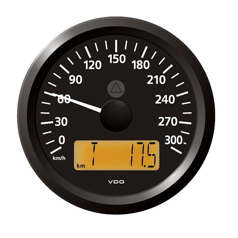 Veratron 3-3/8 (85 mm) ViewLine Speedometer – 0 to 300 KMH – 12/24V – Black Dial  Triangular Bezel [A2C59512371]