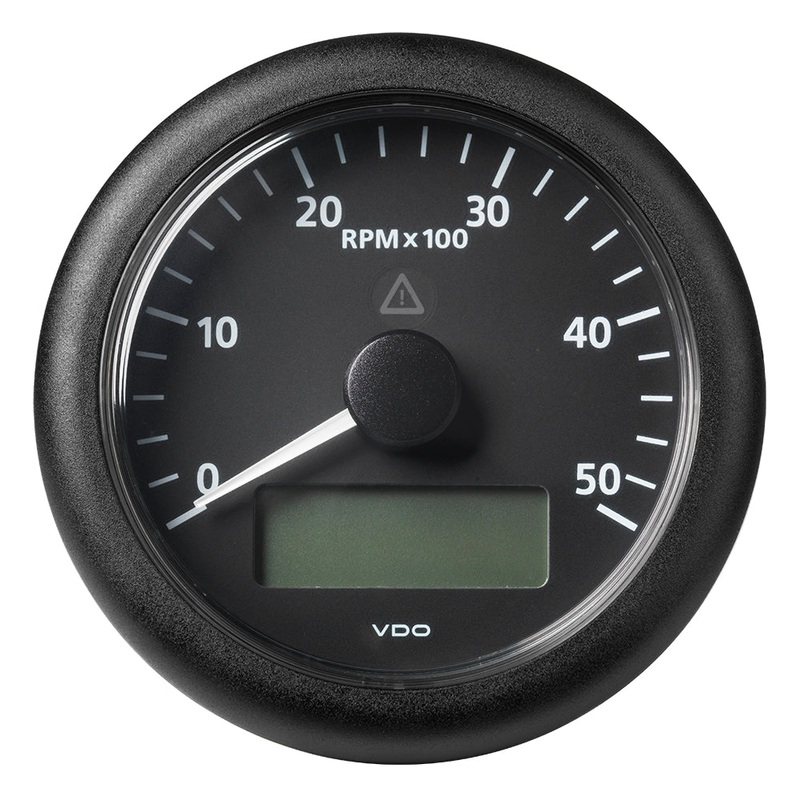 Veratron 3-3/8 (85MM) ViewLine Tachometer w/Multi-Function Display – 0 to 5000 RPM – Black Dial  Bezel [A2C59512392]