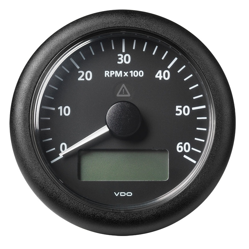 Veratron 3-3/8 (85MM) ViewLine Tachometer w/Multi-Function Display – 0 to 6000 RPM – Black Dial  Bezel [A2C59512393]