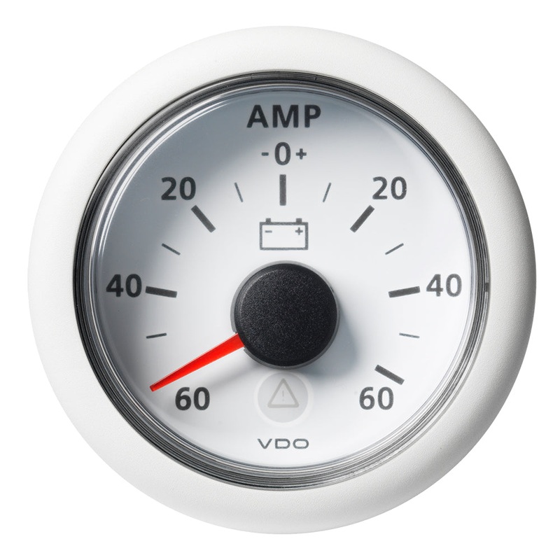 Veratron 52MM (2-1/16) ViewLine Battery Status Gauge -60/+60AMP – White Dial  Bezel [A2C59512330]