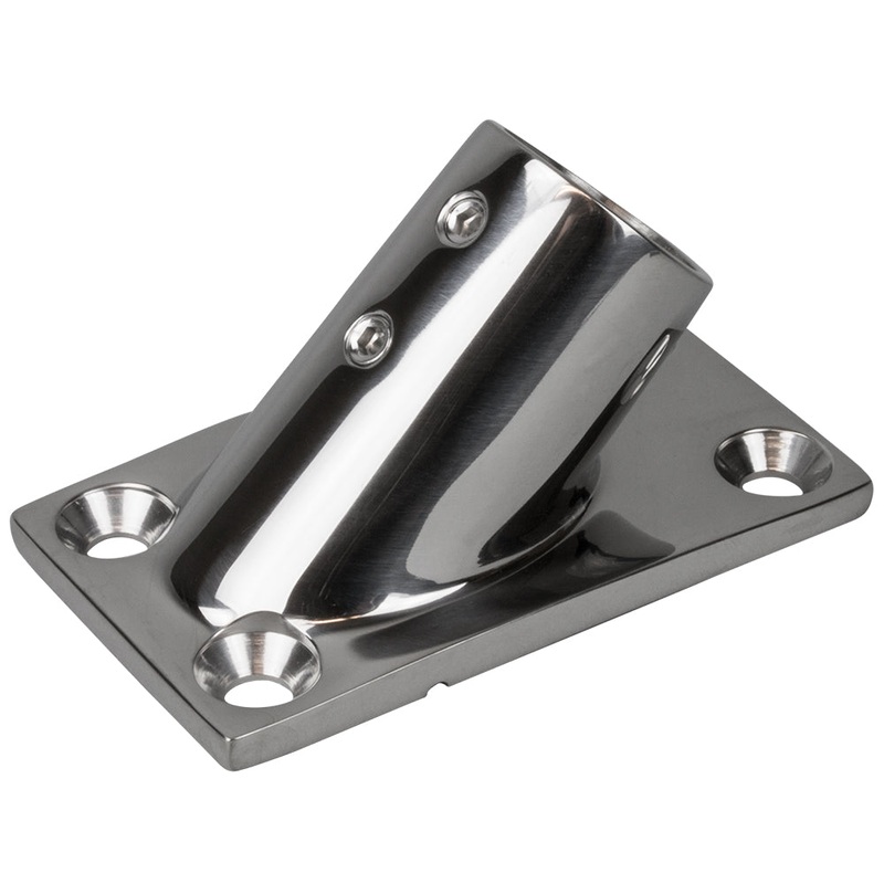 Sea-Dog Rail Base Fitting Rectangular Base 45 316 Stainless Steel – 3-1/4 x 1-7/8 – 1 OD [281451-1]