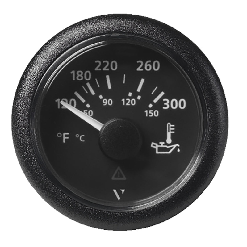Veratron 52MM (2-1/16) ViewLine Oil Temperature Gauge 120-300F – Black Dial  Bezel [A2C59514165]