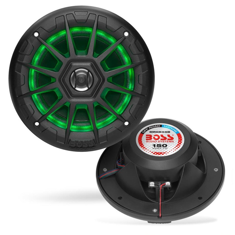 Boss Audio MRGB55B 5.25 Marine Speakers w/RGB Lighting – Black [MRGB55B]