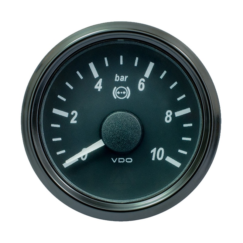 VDO SingleViu 52mm (2-1/16) Brake Pressure Gauge – 15 Bar – 0-180 Ohm [A2C3833450030]