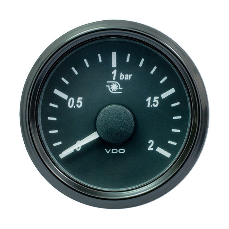 VDO SingleViu 52mm (2-1/16) Turbo Pressure Gauge – 60 PSI – 0-180 Ohm [A2C3833470030]