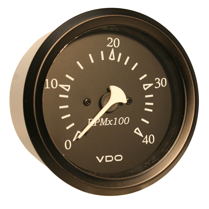 VDO Cockpit Marine 85MM (3-3/8) Diesel Tachometer – 4000 RPM – Black Dial/Bezel [333-11915]