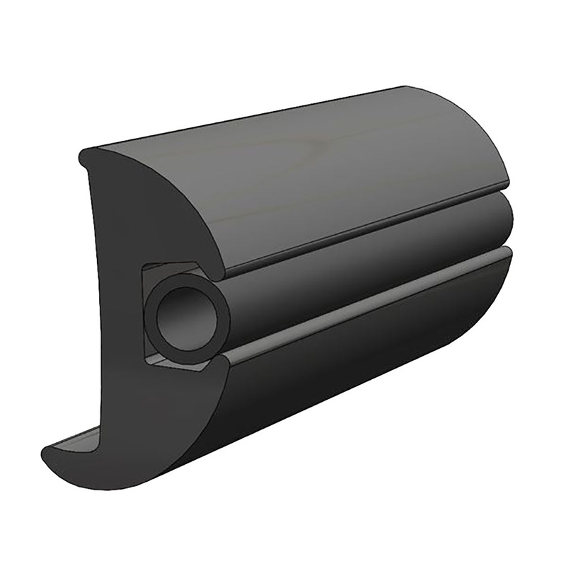 TACO Flexible Vinyl Black Rub Rail 1-1/16 x 1-7/8 50L [V11-2423BKA50-1]