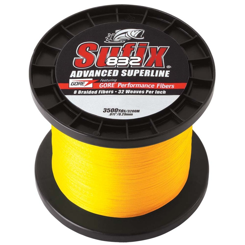 Sufix 832 Advanced Superline Braid – 15lb – Hi-Vis Yellow – 3500 yds [660-415Y]
