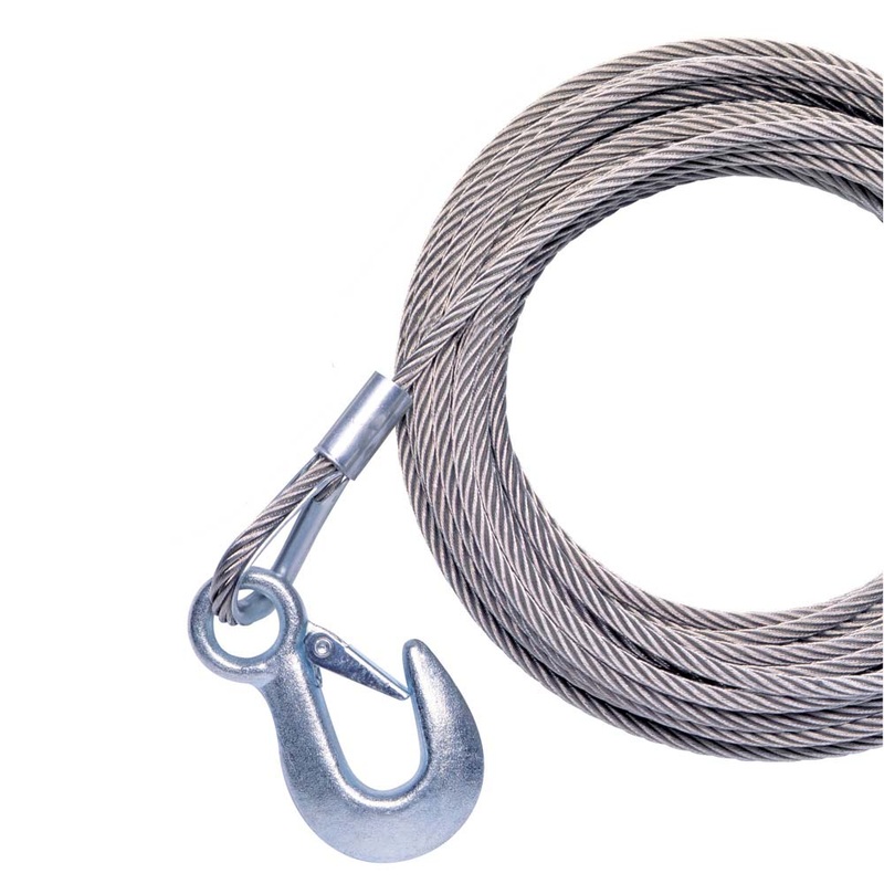 Powerwinch Cable 7/32 x 50 Universal Premium Replacement w/Hook – Stainless Steel [P7185400AJ]