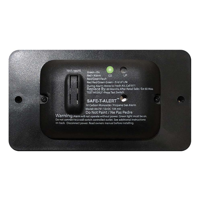 Safe-T-Alert 85 Series Carbon Monoxide Propane Gas Alarm – 12V – Black [85-741-BL]