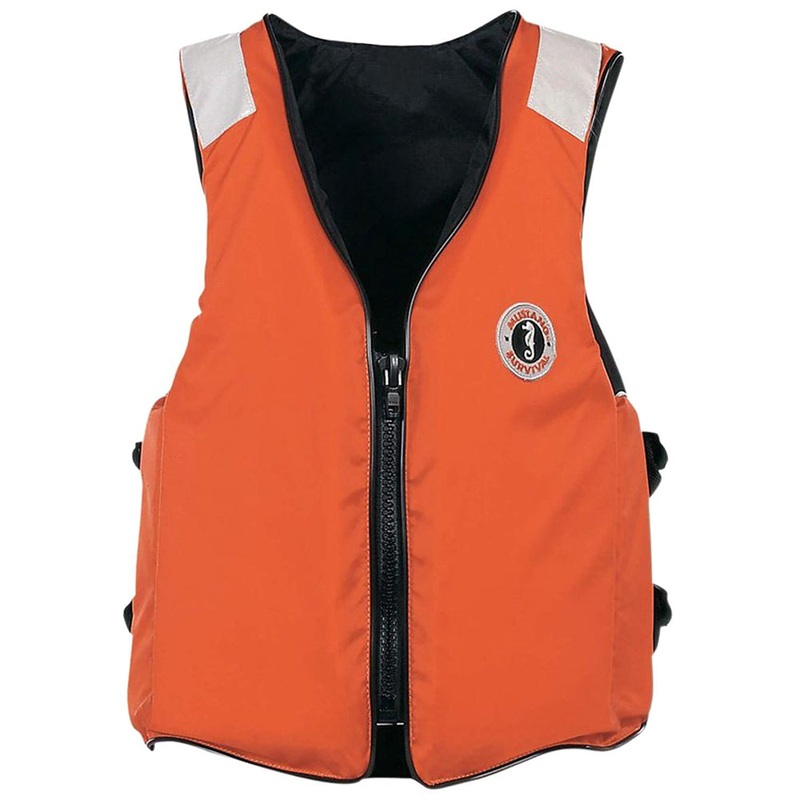 Mustang Classic Industrial Flotation Vest w/SOLAS Tape – Orange – XL [MV3196T2-2-XL-216]