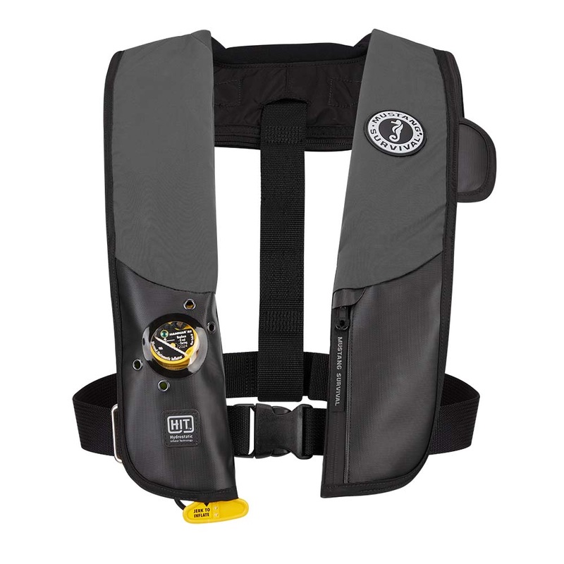 Mustang HIT Hydrostatic Inflatable PFD – Grey/Black – Automatic/Manual [MD318302-262-0-202]