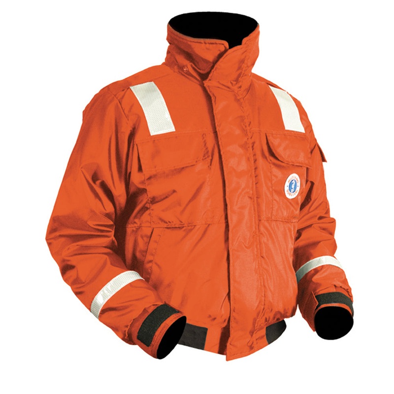 Mustang Classic Flotation Bomber Jacket w/Reflective Tape – Orange – Large [MJ6214T1-2-L-206]