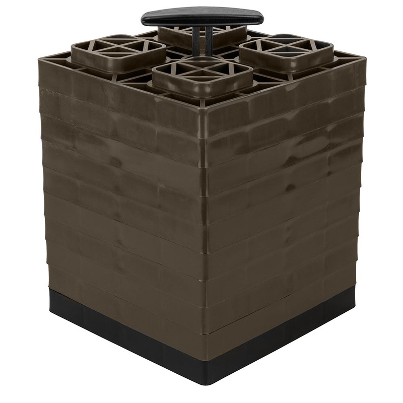 Camco FasTen Leveling Blocks w/T-Handle – 2×2 – Brown *10-Pack [44521]