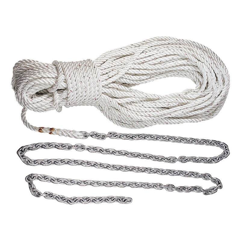 Lewmar Anchor Rode 215′-15′ of 1/4 Chain  200′ of 1/2 Rope w/Shackle [69000334]