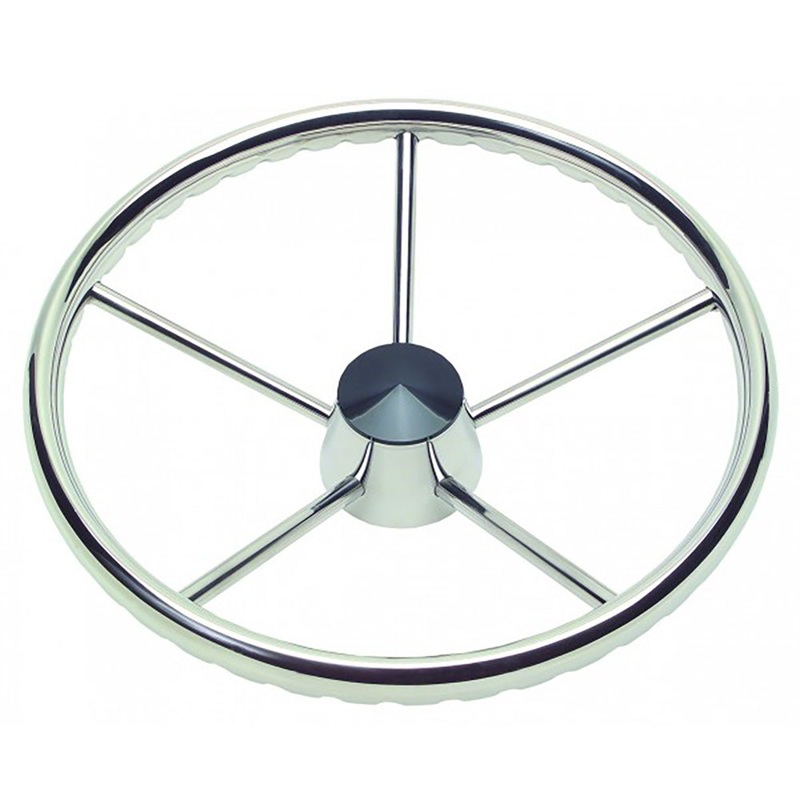 Schmitt Marine 170 Finger Grip Destroyer 5-Spoke 15.5 Stainless Steel Cap 3/4 Tapered Shaft w/Knob [1731521FGK-R]