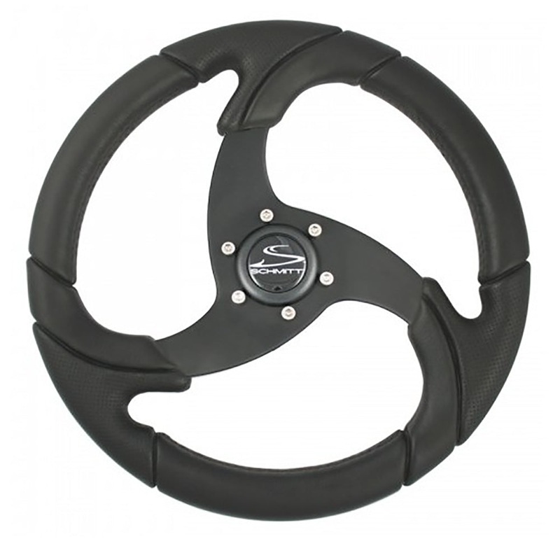 Schmitt Marine Folletto 14.2 Wheel – Black Polished Polyurethane – 3/4 Tapered Shaft w/Black Center Cap [PU026104-R]